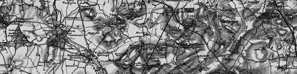 Old map of Moreton Morrell in 1898