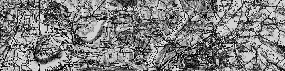 Old map of Moreton Say in 1897