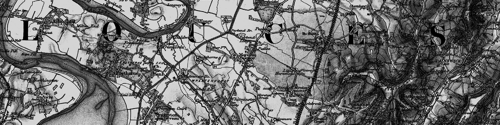 Old map of Moreton Valence in 1896