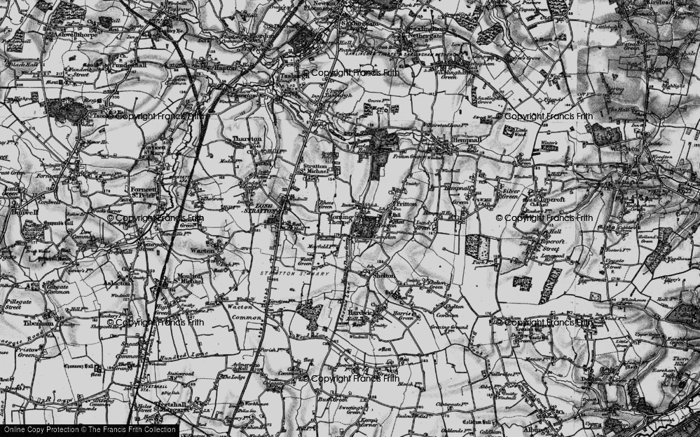 Old Map of Morningthorpe, 1898 in 1898