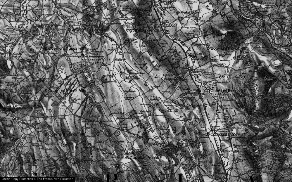 Old Map of Historic Map covering Hutton Beck in 1897