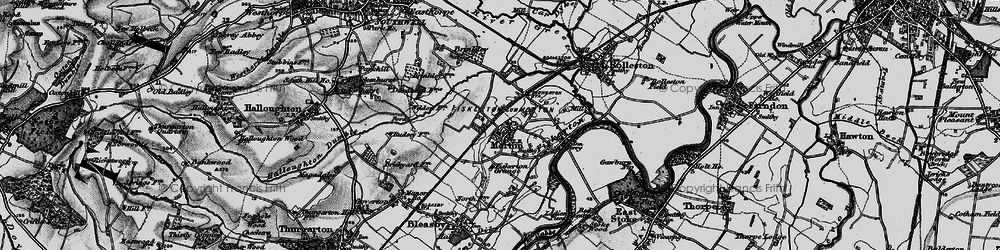 Old map of Fiskerton Grange in 1899