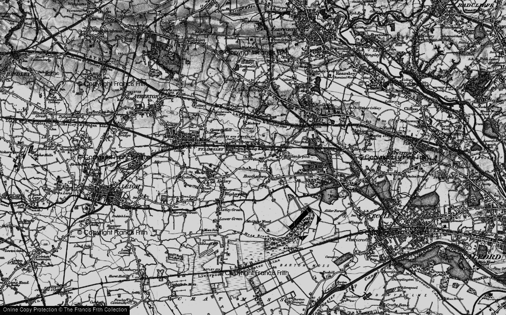 Old Map of Mosley Common, 1896 in 1896