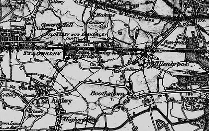 Old map of Mosley Common in 1896