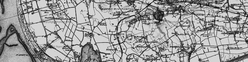 Old map of Wrea Brook in 1896