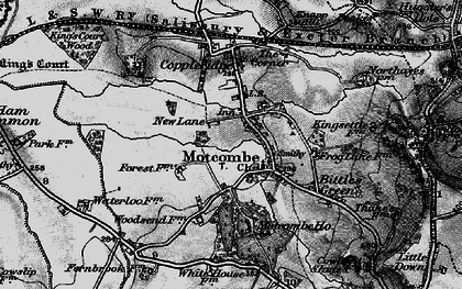 Old map of Motcombe in 1898