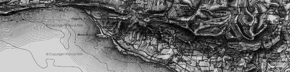 Old map of Mottistone in 1895
