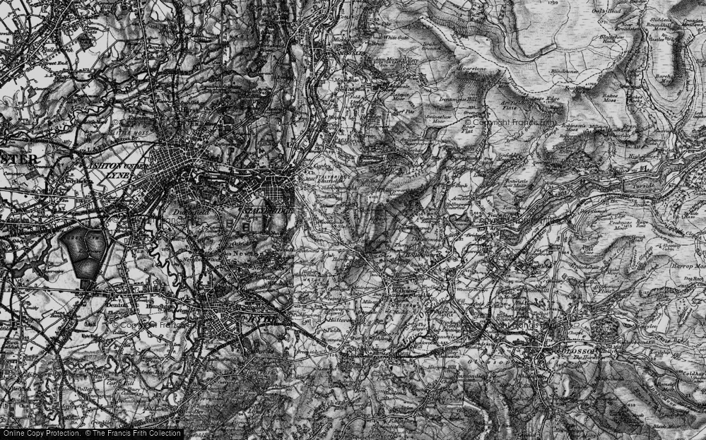 Old Map of Mottram Rise, 1896 in 1896