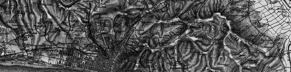Old map of Moulsecomb in 1895