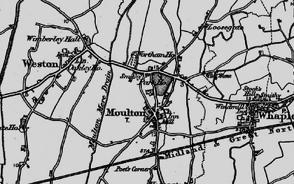 Old map of Moulton in 1898