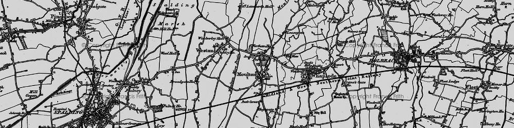 Old map of Moulton in 1898