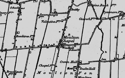 Old map of Moulton Chapel in 1898