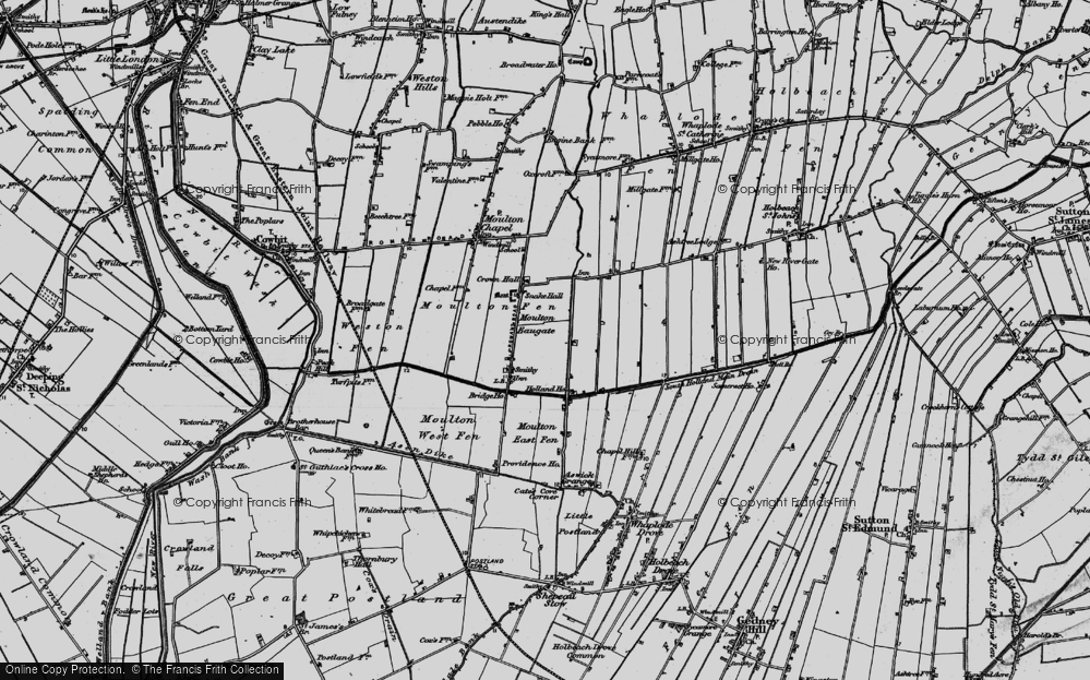 Old Map of Moulton Eaugate, 1898 in 1898