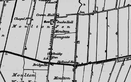 Old map of Moulton Eaugate in 1898