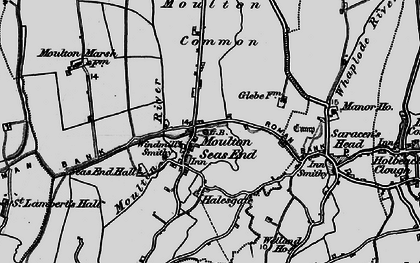 Old map of Moulton Seas End in 1898