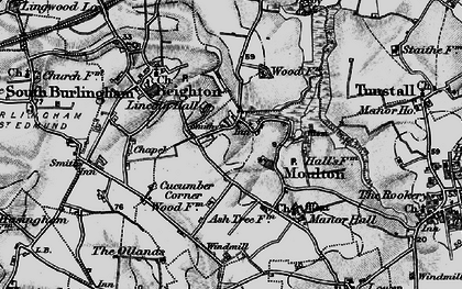 Old map of Moulton St Mary in 1898