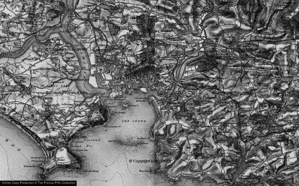 Old Map of Mount Batten, 1896 in 1896