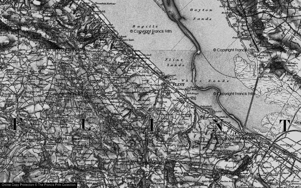 Old Map of Historic Map covering Maes-gwyn-mawr in 1896