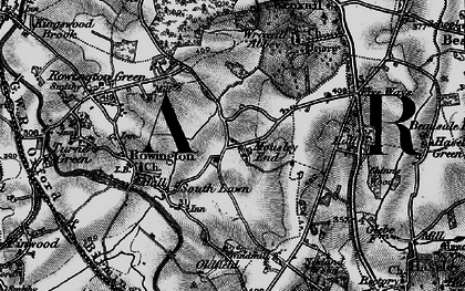 Old map of Mousley End in 1898