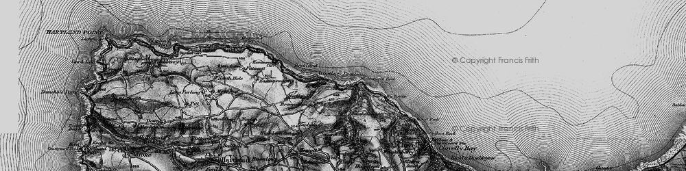Old map of Blackchurch Rock in 1895