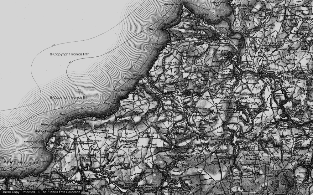 Old Map of Moylgrove, 1898 in 1898
