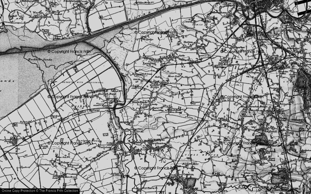 Old Map of Much Hoole, 1896 in 1896