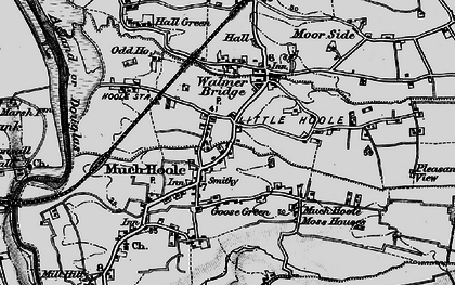 Old map of Much Hoole in 1896
