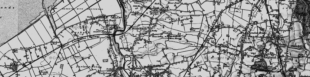 Old map of Much Hoole Town in 1896