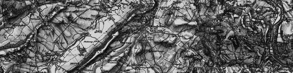 Old map of Much Wenlock in 1899
