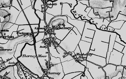 Old map of Muchelney in 1898