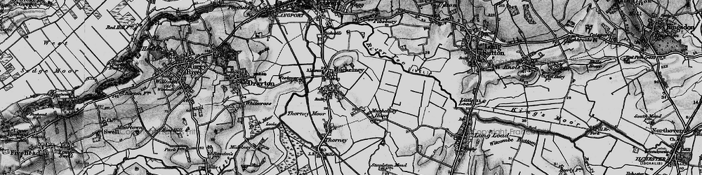 Old map of Muchelney in 1898