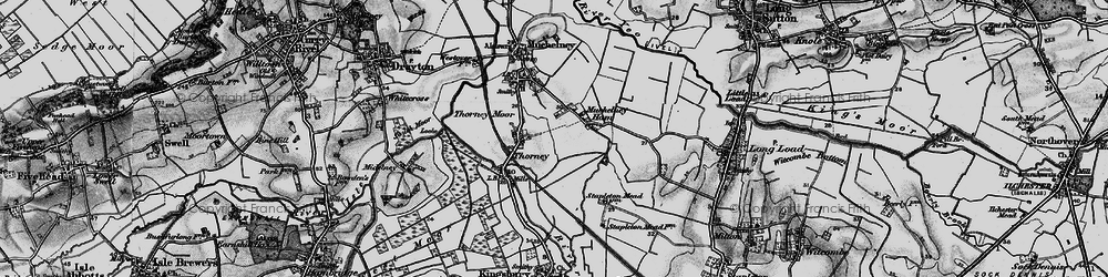 Old map of Muchelney Ham in 1898