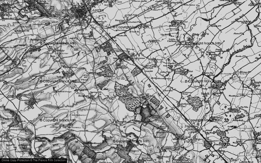 Old Map of Historic Map covering Legbourne Wood in 1899
