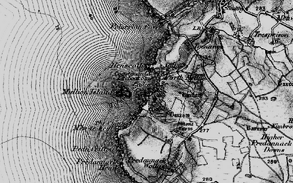 Old map of Mullion Cove in 1895