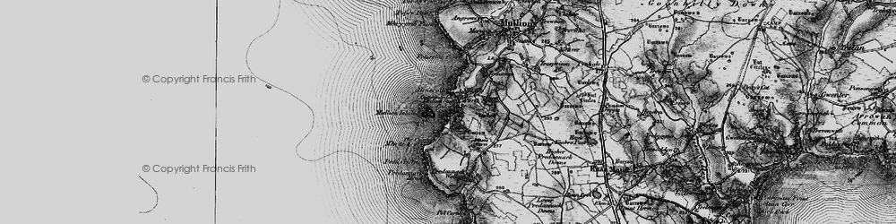 Old map of Mullion Cove in 1895