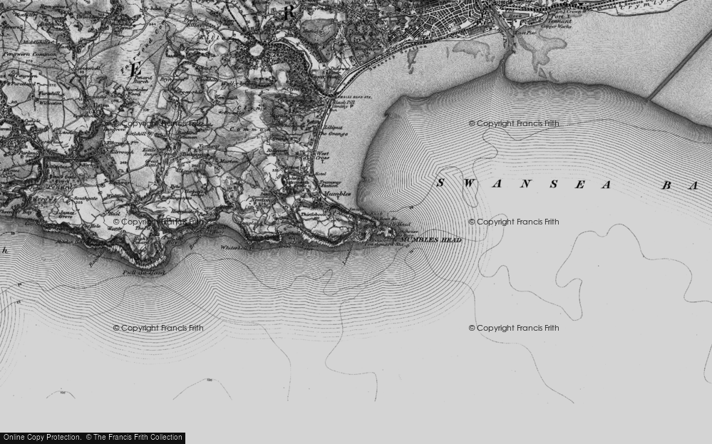 Old Map of Mumbles Hill, 1897 in 1897