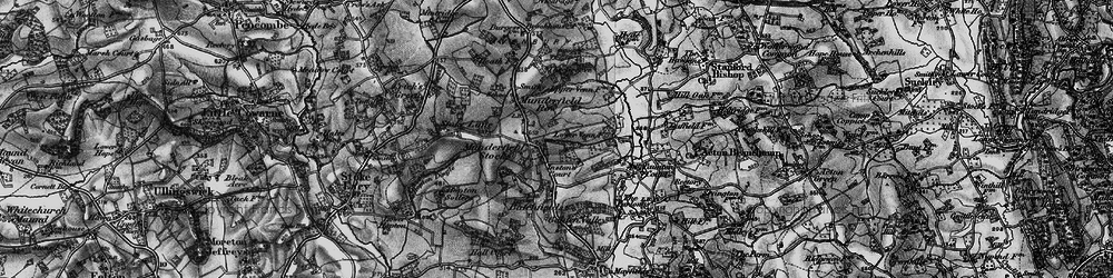 Old map of Munderfield Stocks in 1898