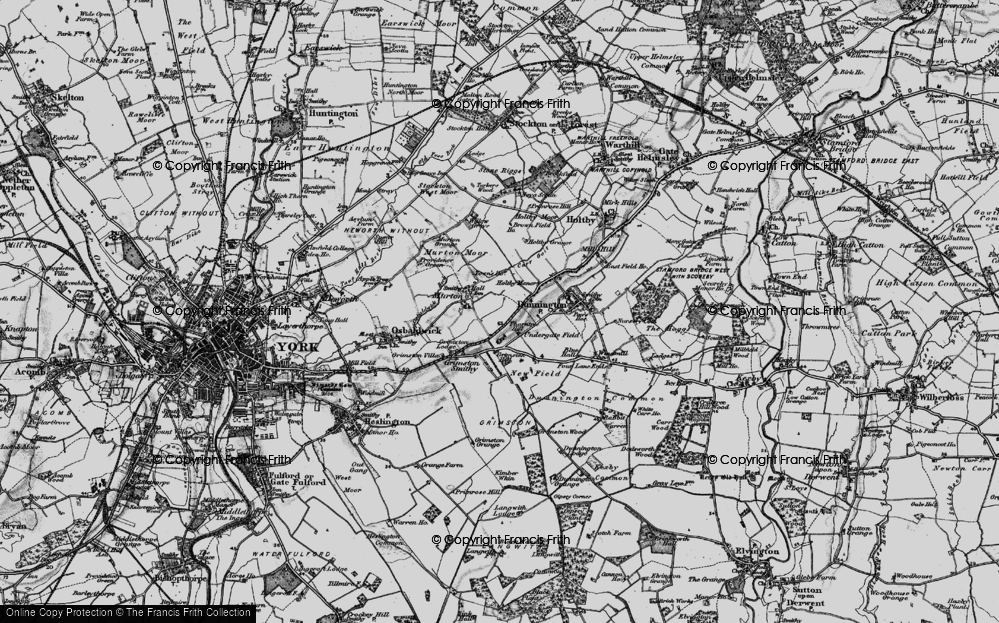 Old Map of Historic Map covering Yorkshire Museum of Farming in 1898