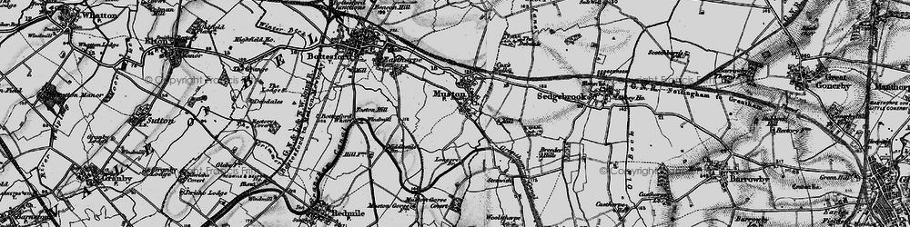 Old map of Muston in 1899