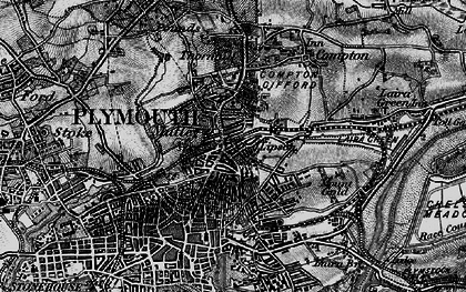 Old map of Mutley in 1896