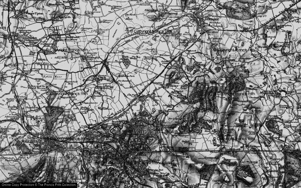 Old Map of Historic Map covering Lilleshall Grove in 1897