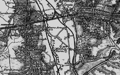 Old map of Basingstoke Canal in 1895