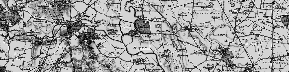 Old map of Myton Hall in 1898