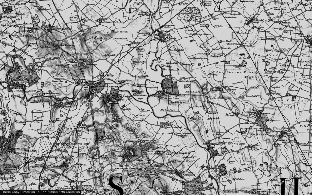 Old Map of Myton-on-Swale, 1898 in 1898