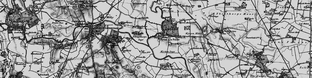 Old map of Myton-on-Swale in 1898