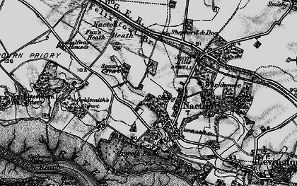 Old map of Nacton in 1896