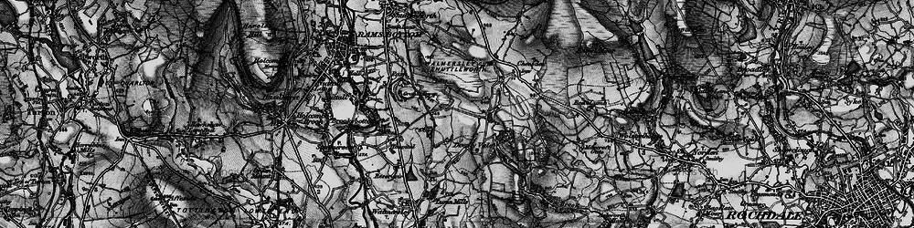 Old map of Ashworth Moor Resr in 1896