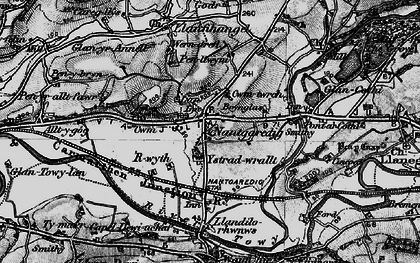 Old map of Nantgaredig in 1898