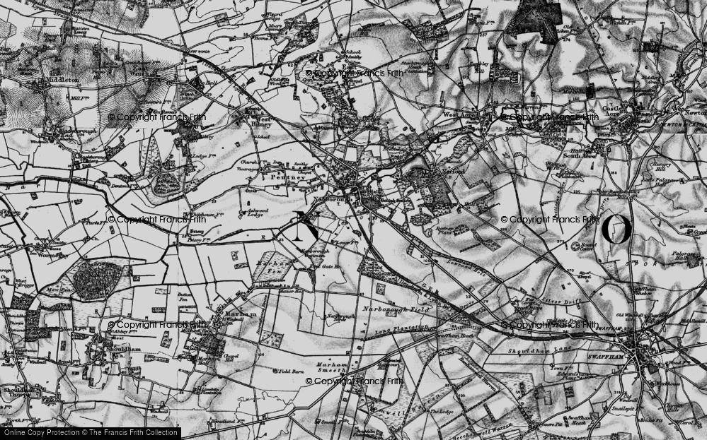 Old Map of Narborough, 1898 in 1898