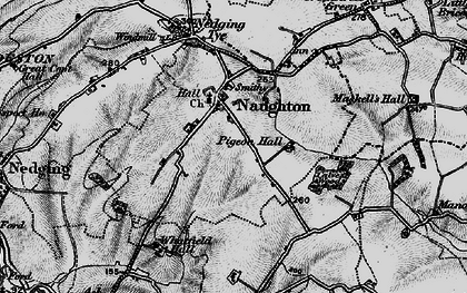 Old map of Naughton in 1896